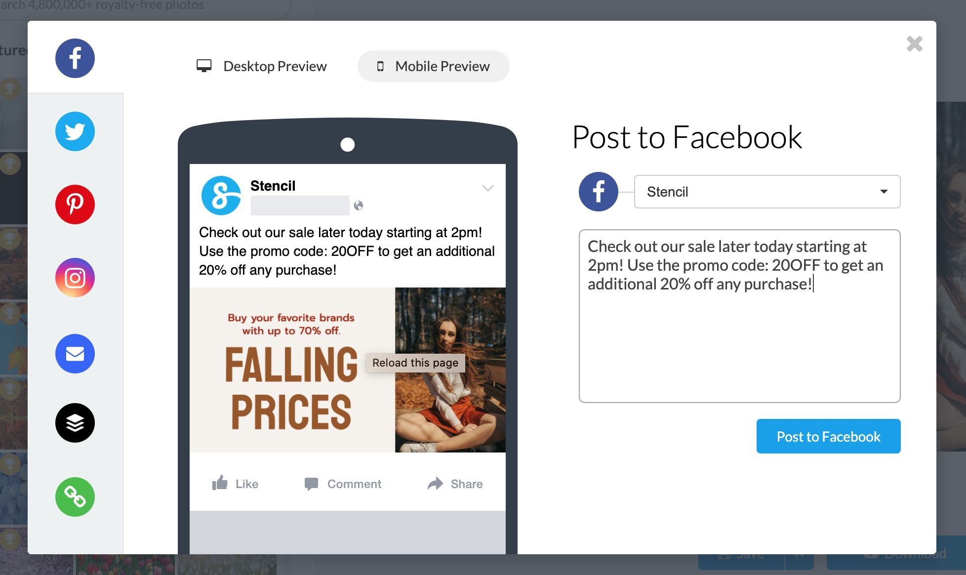 Preview your design before posting