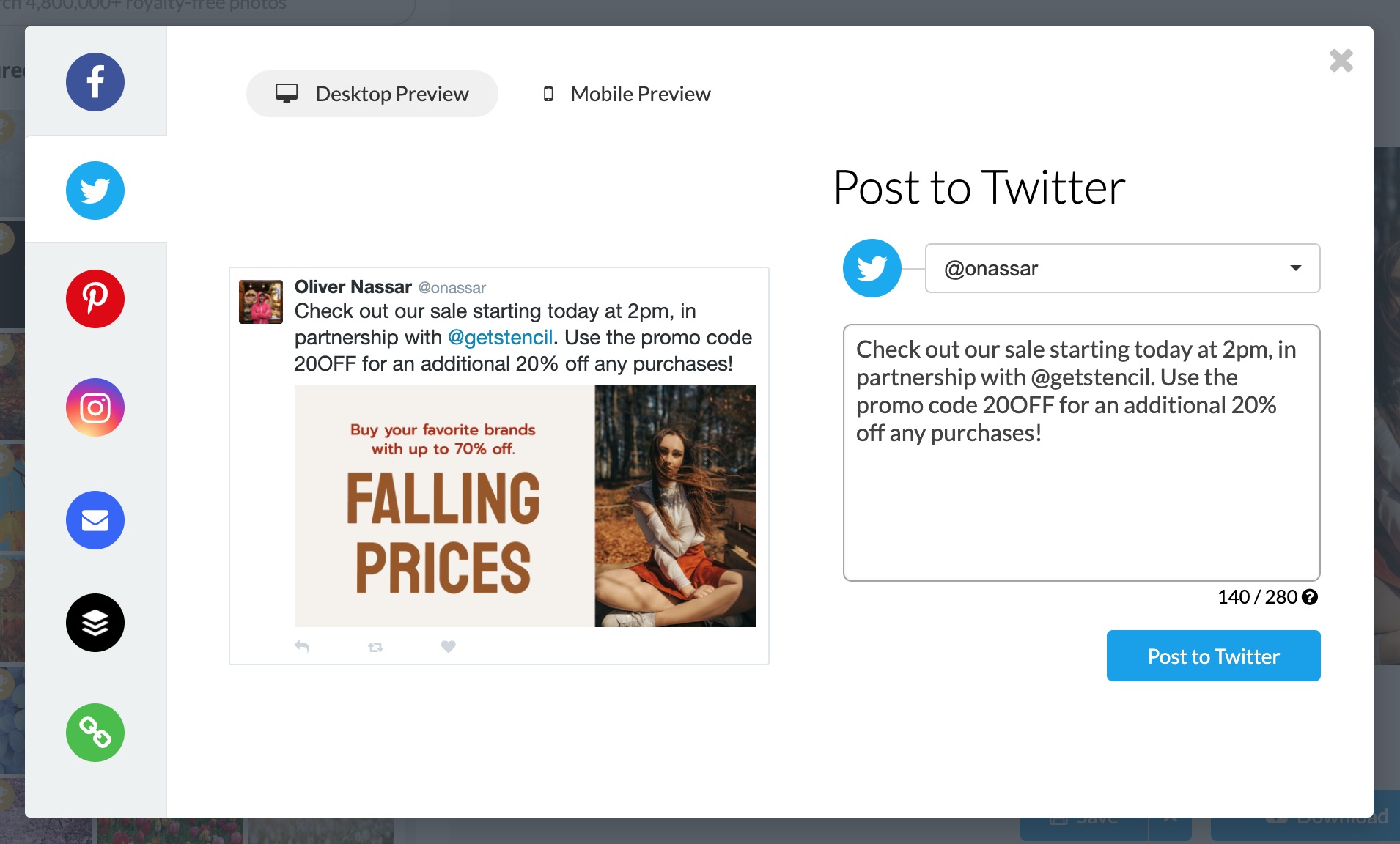 Preview your design before posting