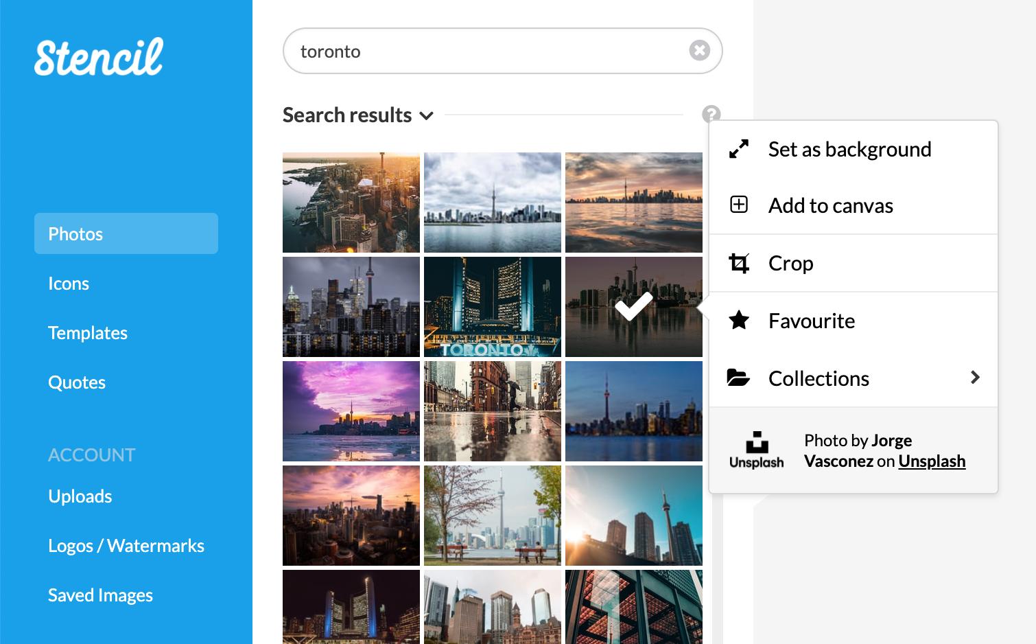 Sample Unsplash Photo Search