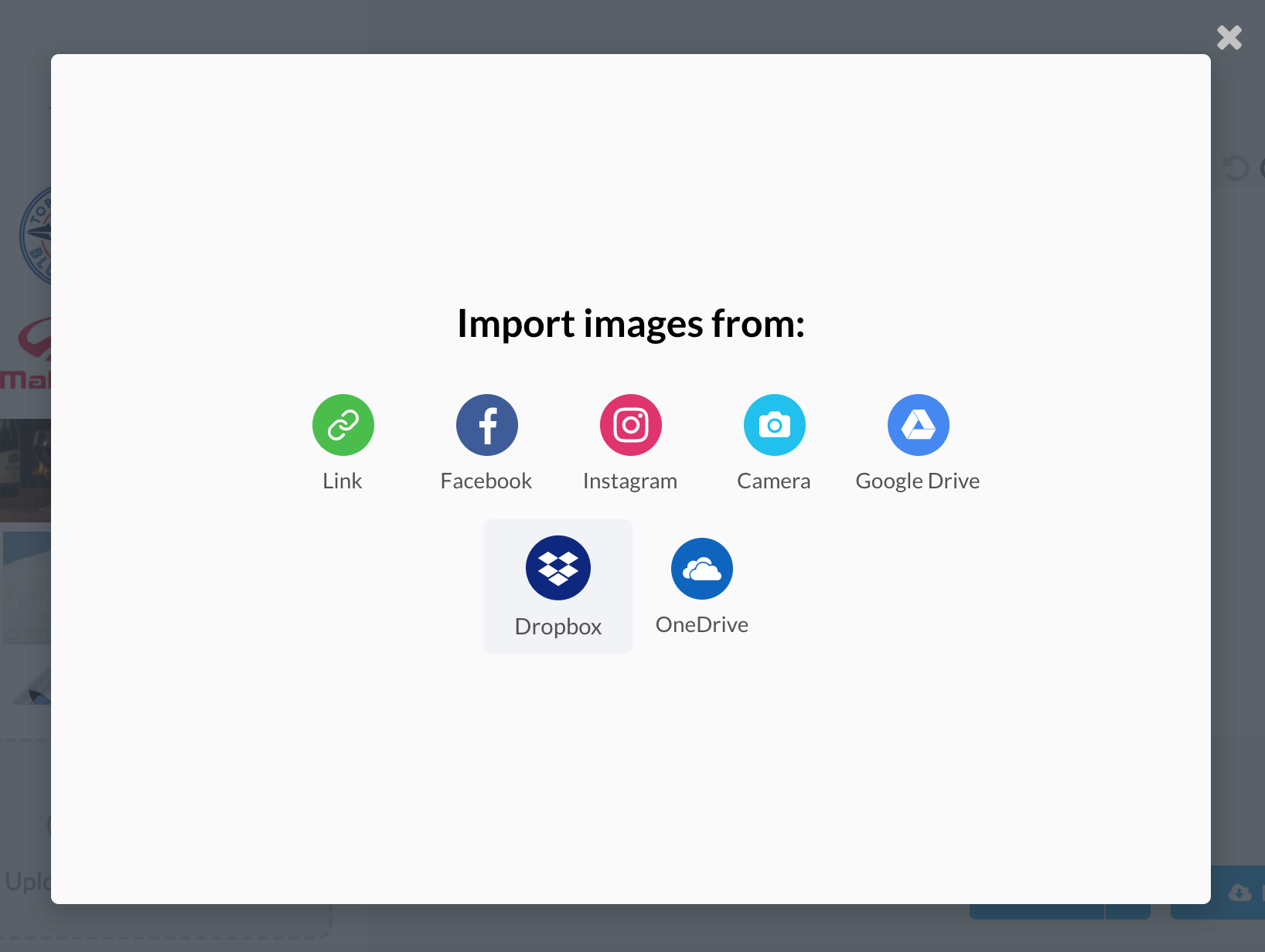 Choose the Dropbox Importer