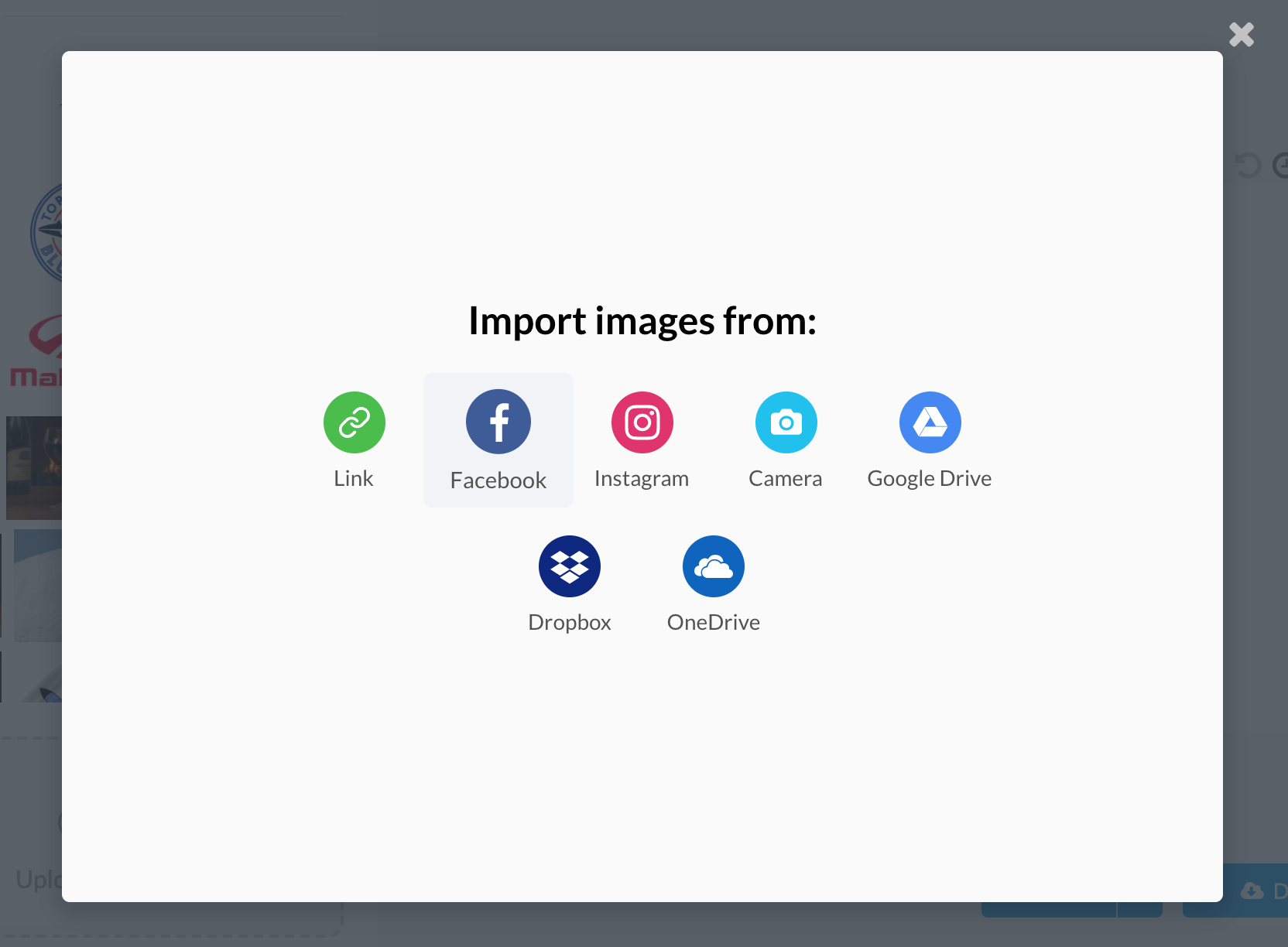 Choose the Facebook Importer