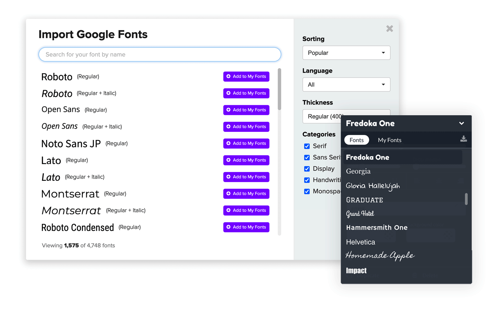 Import Google Fonts