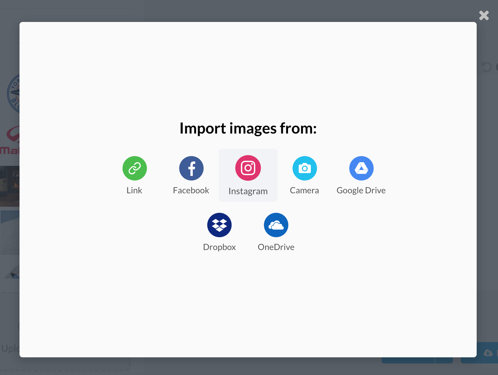 Choose the Instagram Importer
