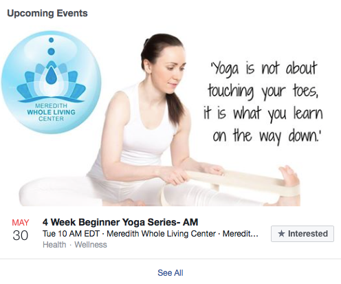 Meredith Living Center Facebook Event