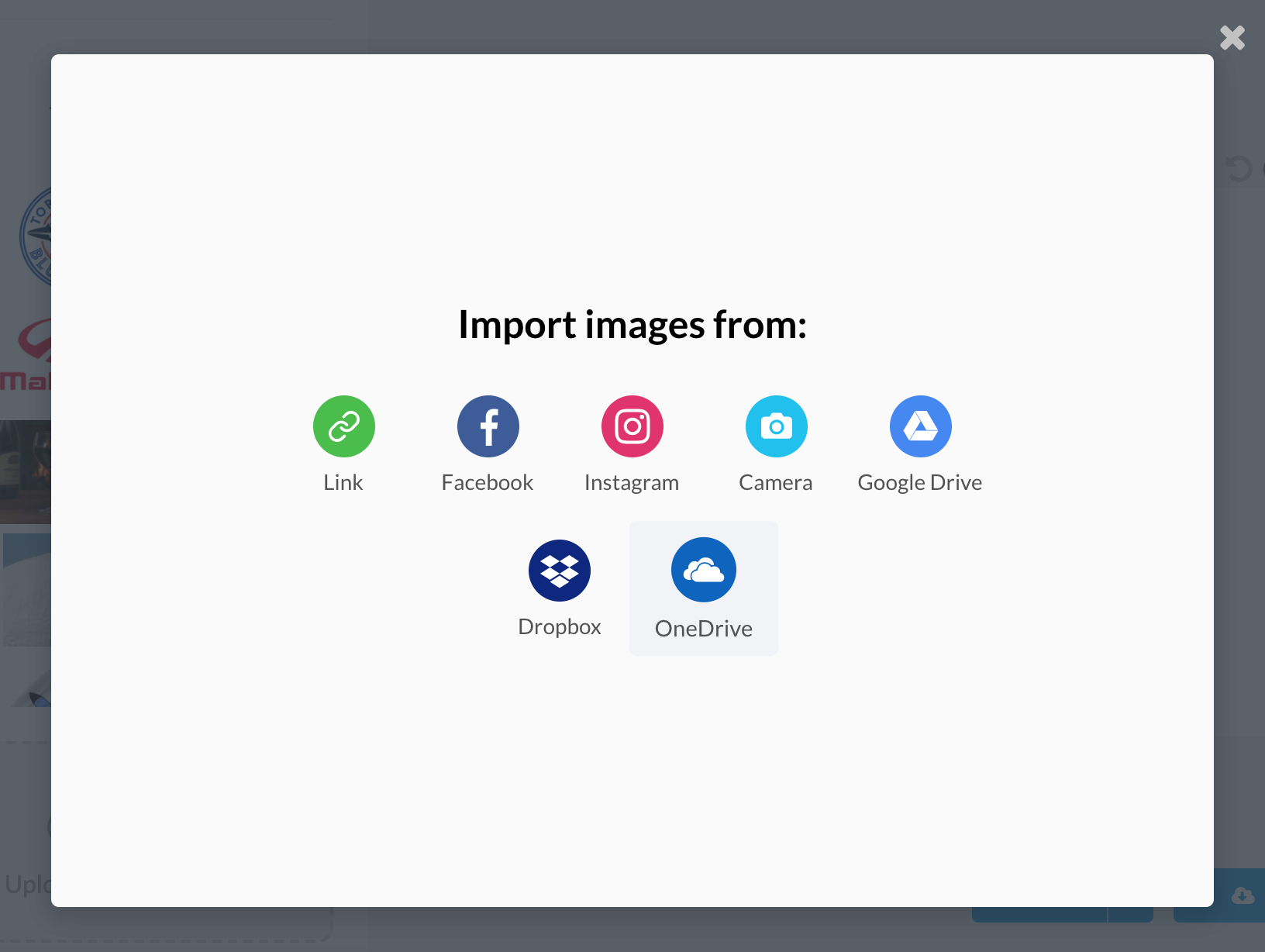 Choose the One Drive Importer