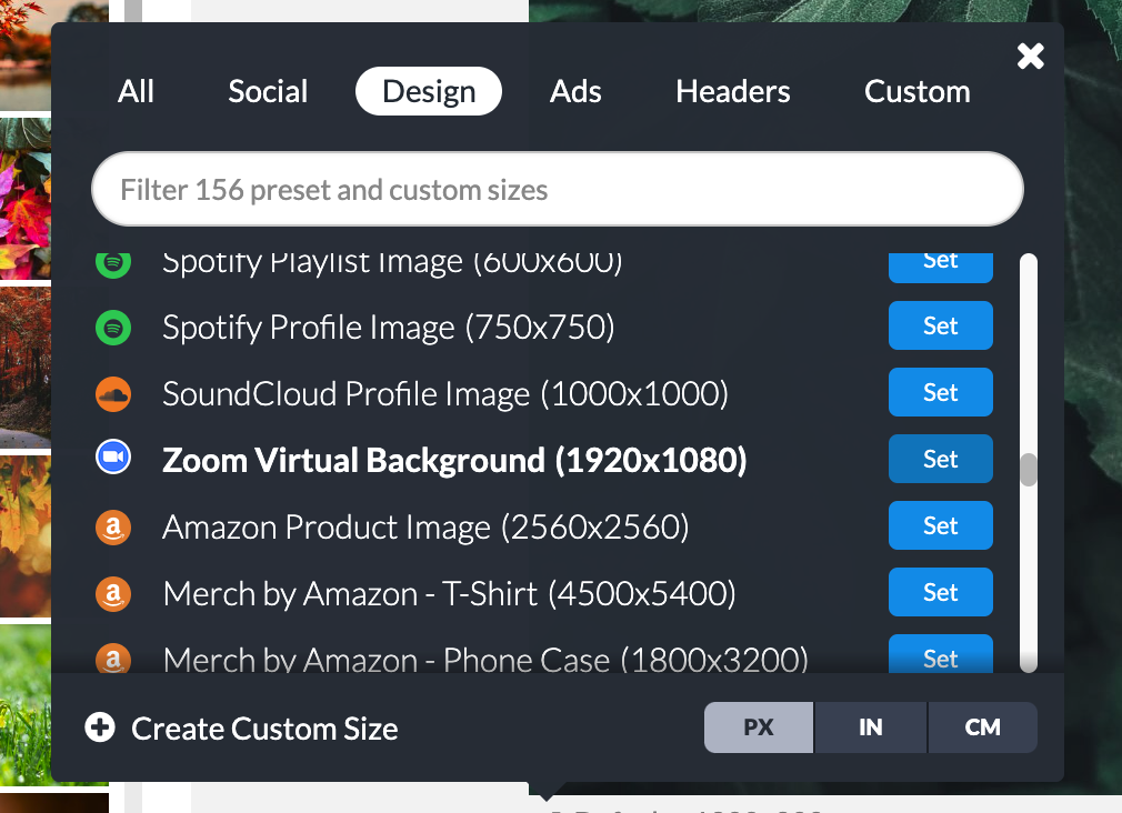 Zoom Virtual Background Canvas Size