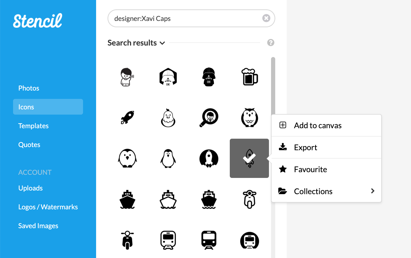 Sample The Noun Project Designer Search